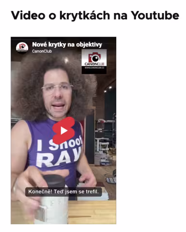 Krytky pro Canon RF objektivy